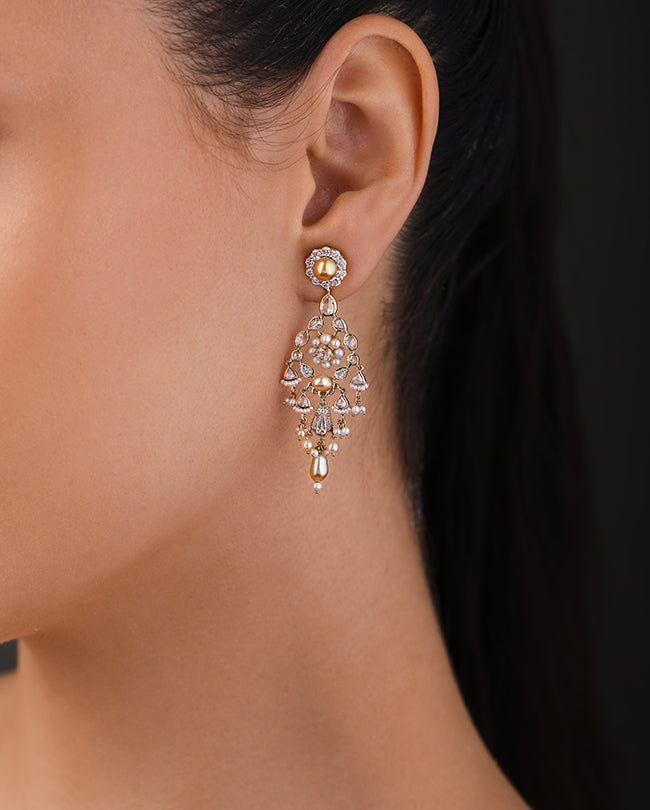 Pearl and Diamond earrings
